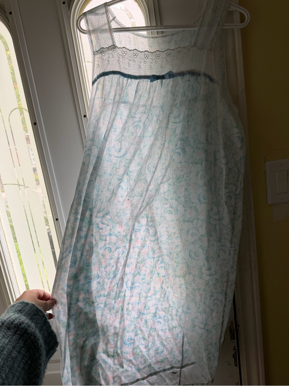 Light Blue Floral Sheer Vintage nightgown